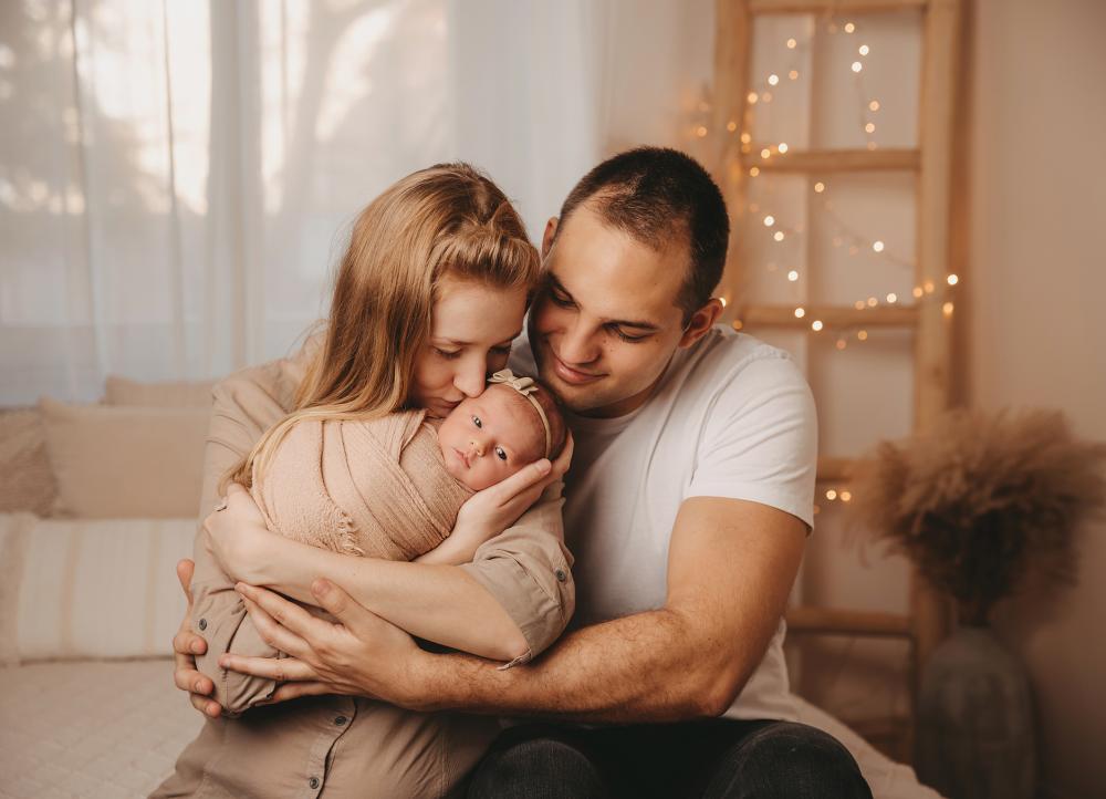 Fotostudio Familienbild mit Baby